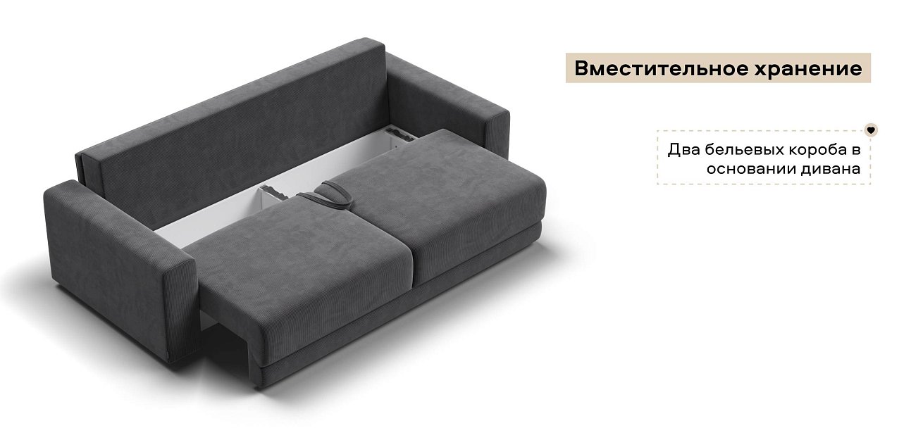 Диван Босс Прайм Вельвет Корд графит