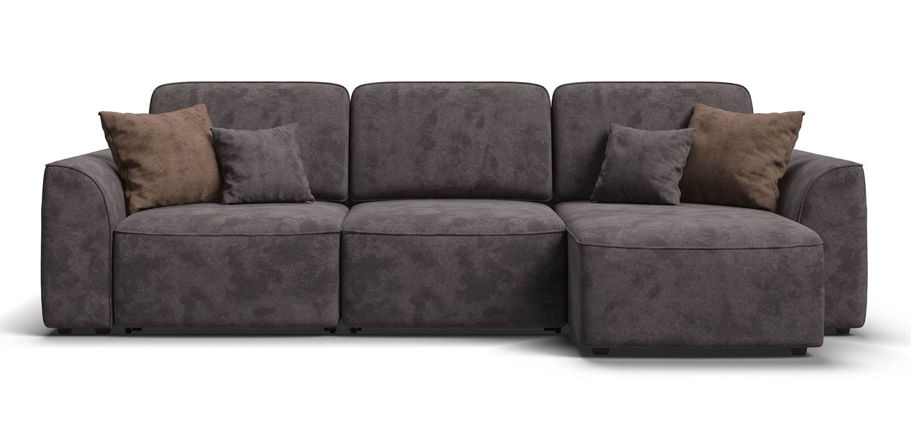 Угловой диван Кинг велюр Алькантара серый