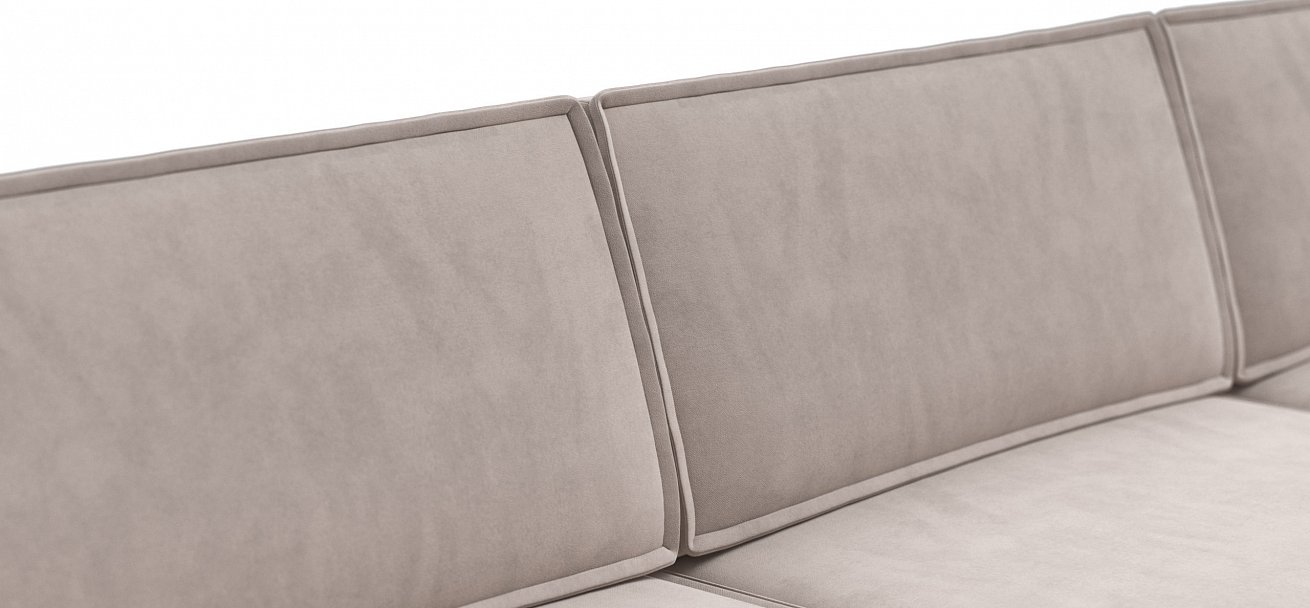 П-образный диван Босс Софт Модуль велюр Монолит латте