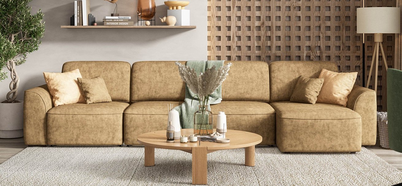 Угловой диван Кинг Модуль Макс велюр Роял тауп