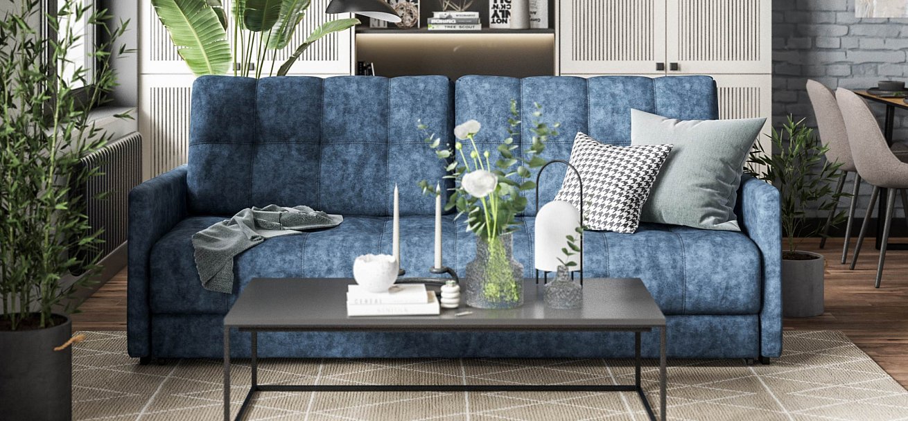 Диван Босс Лофт велюр Роял синий