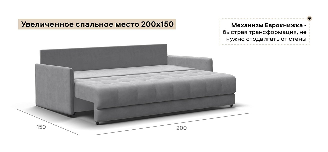 Диван Босс Лофт велюр Монолит сталь