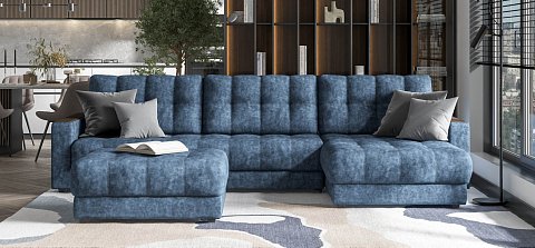 Угловой диван Босс Макс велюр Роял синий 2