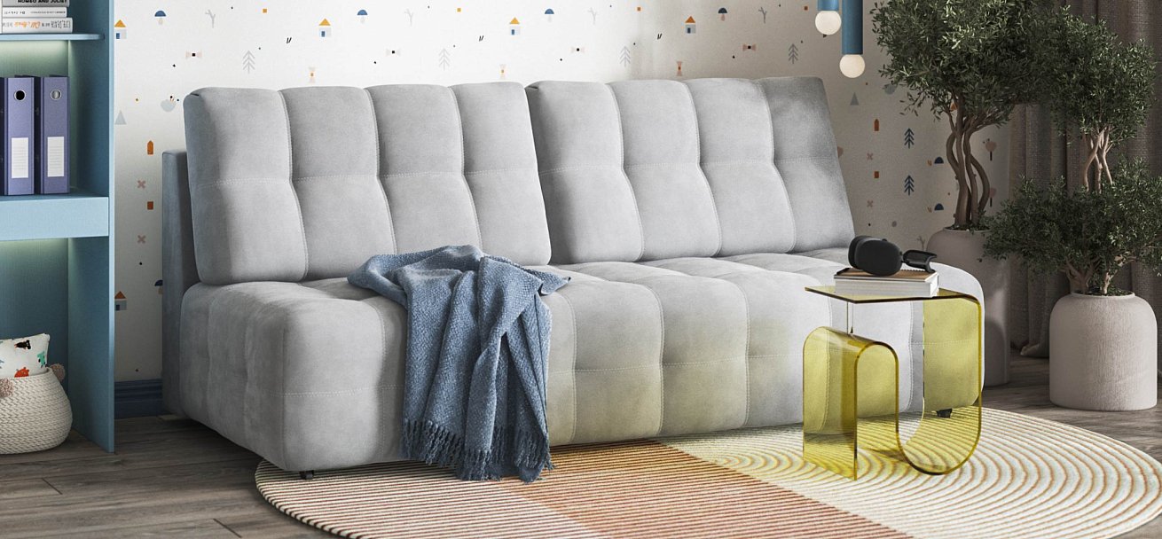 Диван Босс Мини велюр Монолит сталь