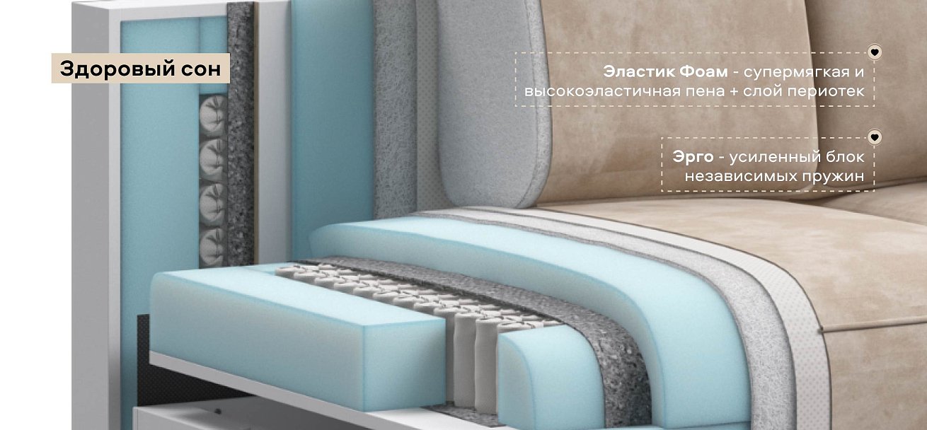 Кинг Модуль спальное место велюр Алькантара пепел