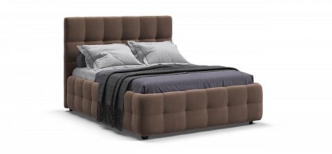 Босс Кровать+ПМ 140*200 велюр Монолит мокко 1