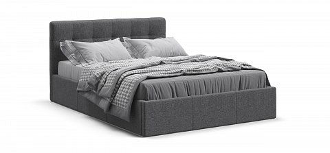Белла Кровать без ПМ 140*200 Рогожка Мальмо серый 1