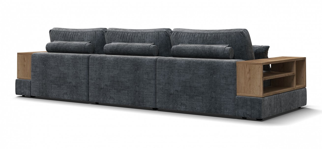 Диван-кровать BOSS MODOOL MAX шенилл Gloss карбон с двумя полками подлокотниками