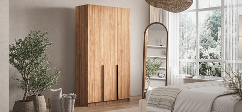 Рим 120 шкаф распашной 3Д+ящики 01 Орех Селект 2