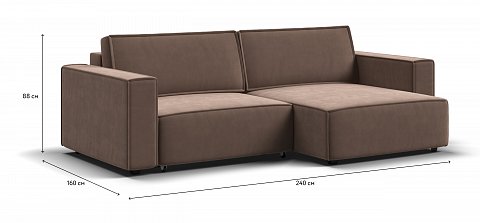 Угловой диван Босс Софт Модуль велюр Монолит мокко 1