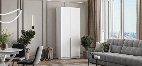 Босс Стандарт 90*220 шкаф распашной 2Д 01 Белый 2