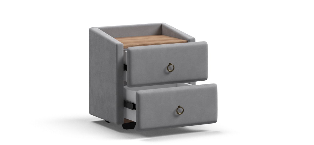 Тумба Босс Классик велюр Монолит Сталь, Орех Селект