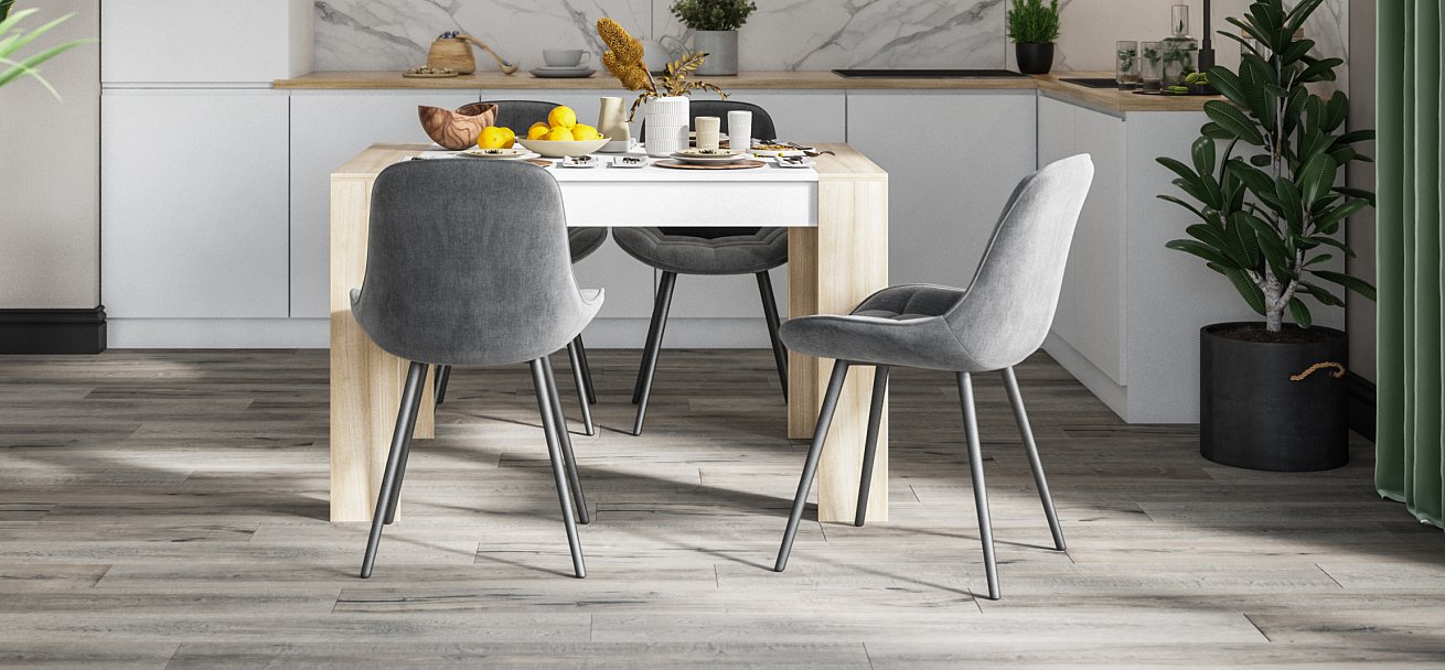 Стул Турин Велутто Серый, черный