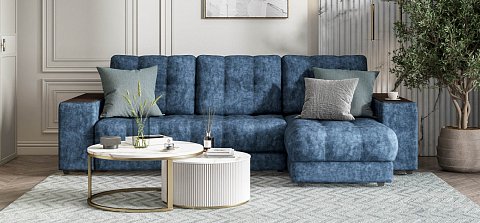 Угловой диван Босс ХЛ велюр Роял синий 2