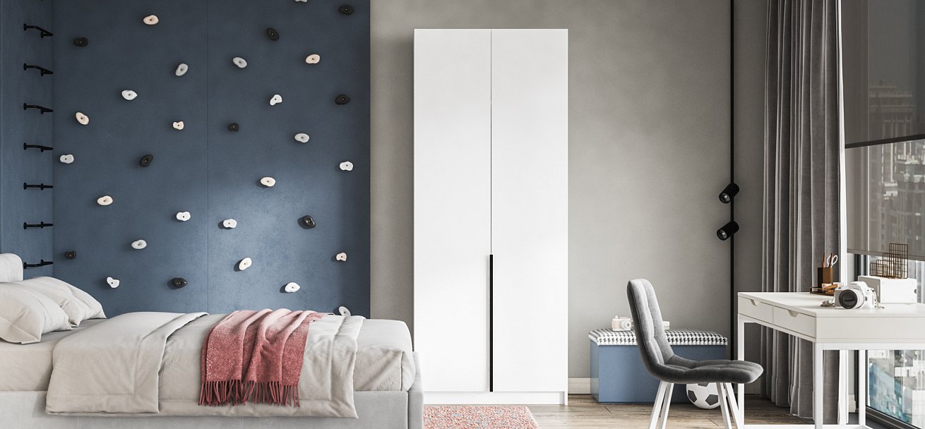 Рим 90 шкаф распашной 2Д 01 Белый