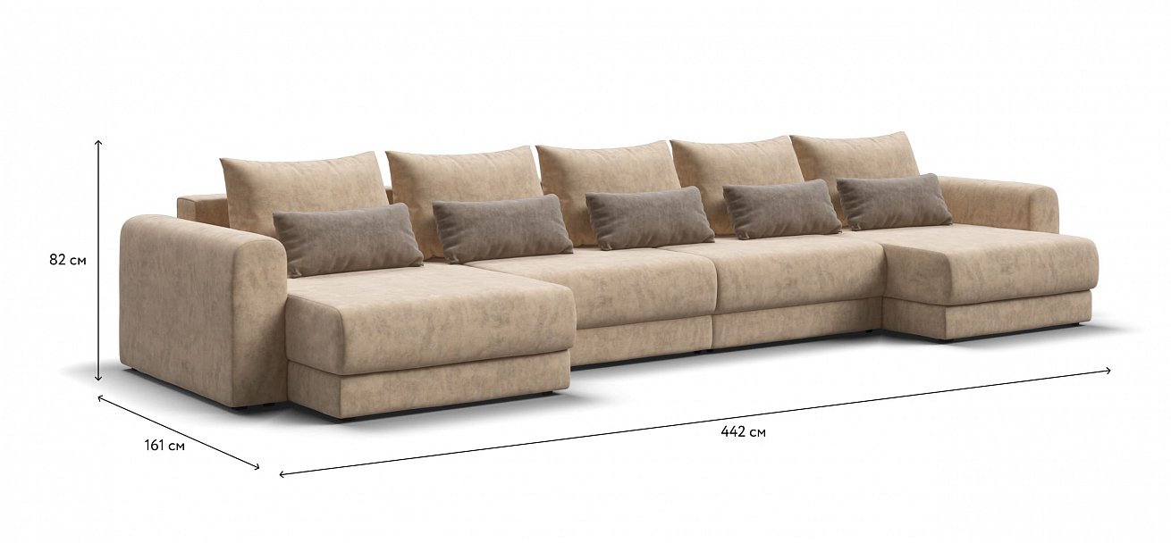 Модульный п-образный диван Ричмонд Модуль велюр Роял шампань