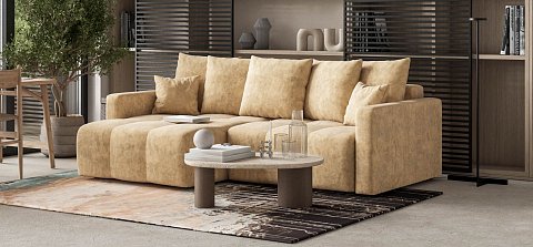 Угловой диван Босс Тренд велюр Роял шампань 2