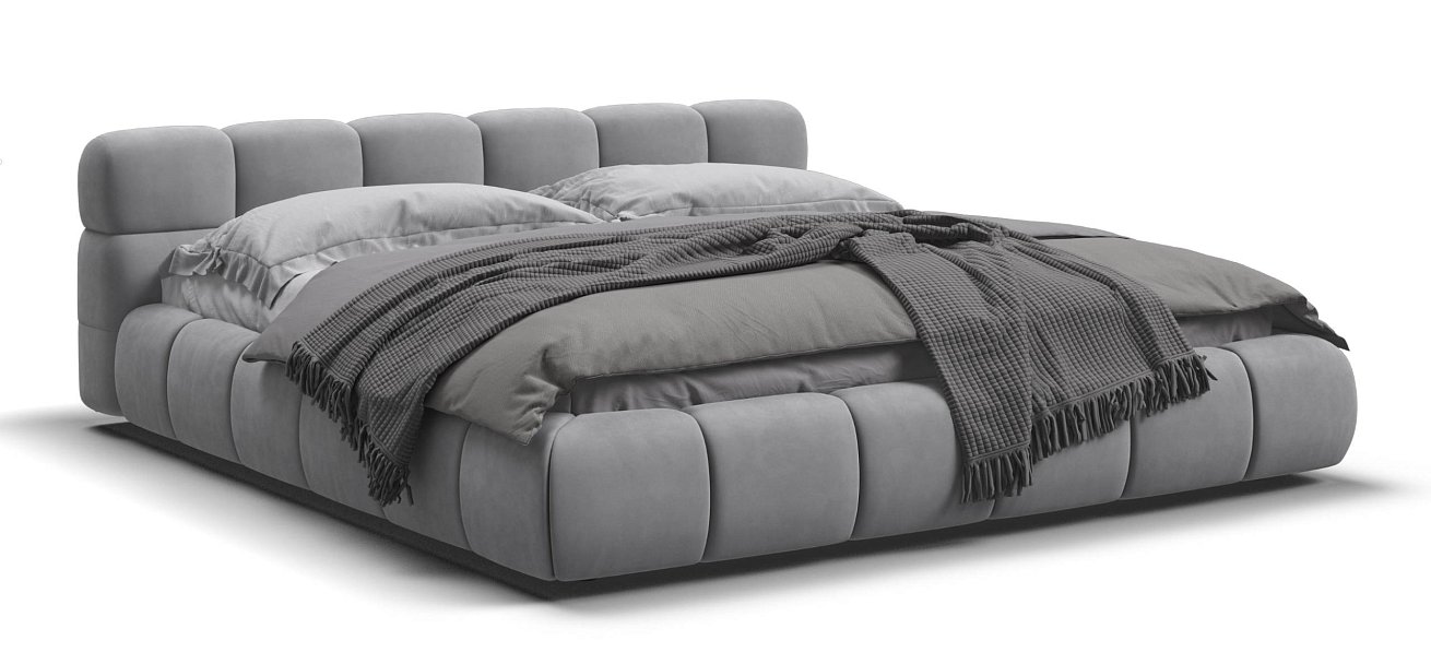 Босс Дрим Кровать+ПМ 180*200 велюр Монолит сталь