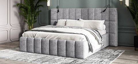 Босс ХО Кровать 180*200 велюр Роял агат 2