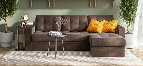 Угловой диван Атланта НПБ Рогожка Мальмо шоколад 2