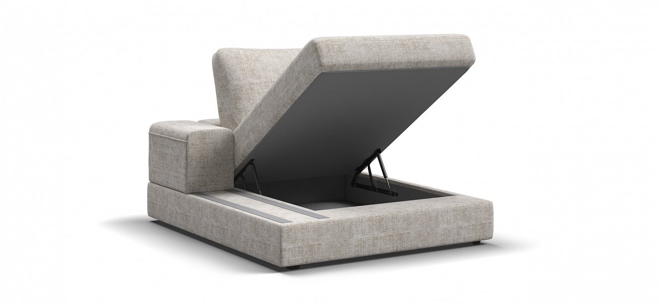 Босс Модуль оттоманка левая Шенилл Смарт кварц