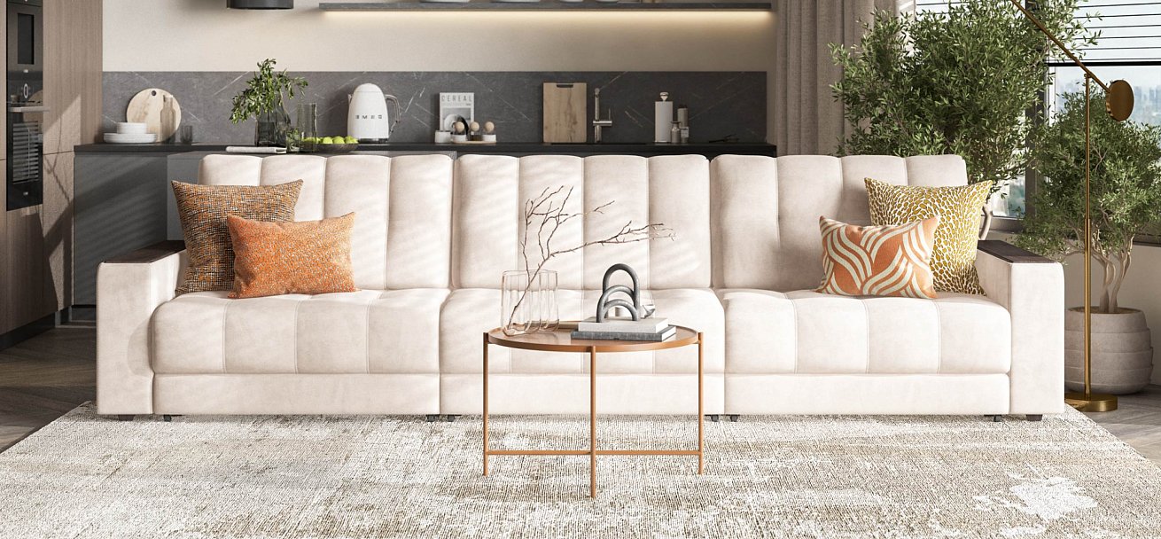 Диван Босс Гранд велюр Монолит латте