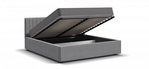 Ронда Кровать+ПМ 160*200 велюр Монолит сталь 3