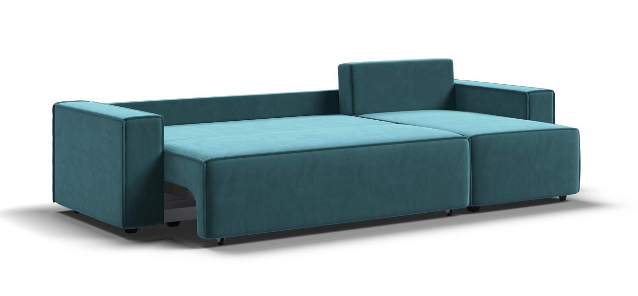 Угловой диван Норд велюр Монолит зеленый