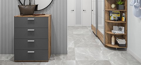 Комод Люкс Серый графит, Крафт табачный 2