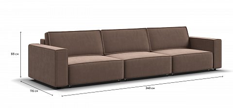 Диван Босс Софт Модуль Макс велюр Монолит мокко 1