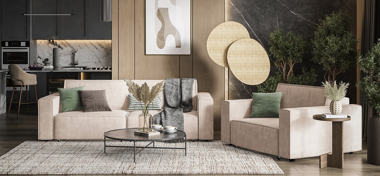 Кресло Босс Софт Модуль  велюр Монолит латте