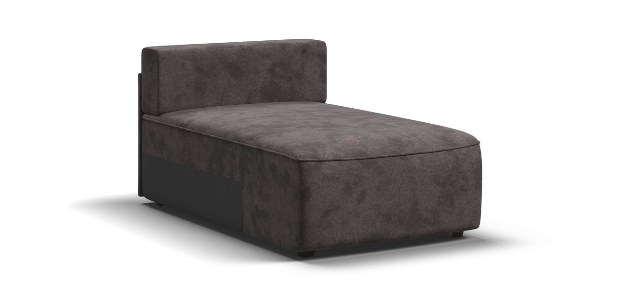 Кинг Модуль оттоманка велюр Алькантара серый