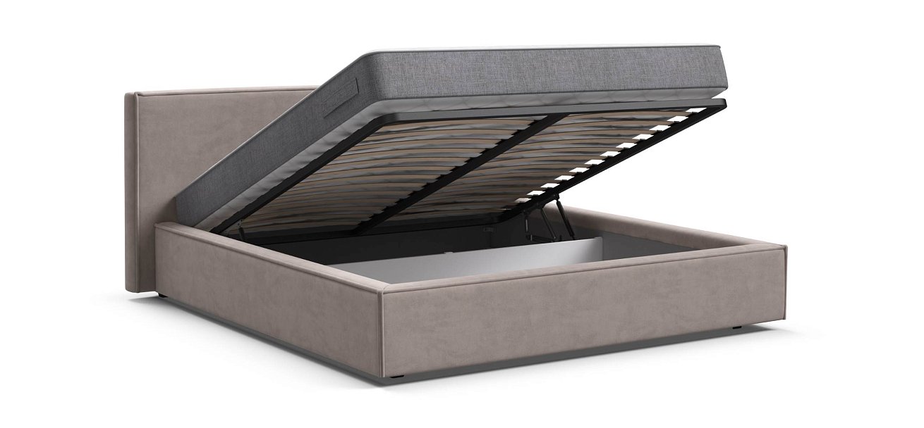 Норд Кровать+ПМ 160*200 велюр Монолит латте