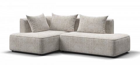 Угловой диван левый Кинг Твин Шенилл Смарт кварц