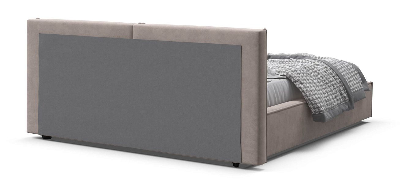 Норд Кровать+ПМ 160*200 велюр Монолит латте