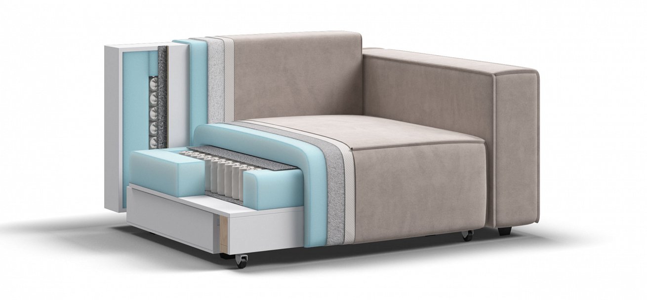 Кресло Босс Софт Модуль  велюр Монолит латте