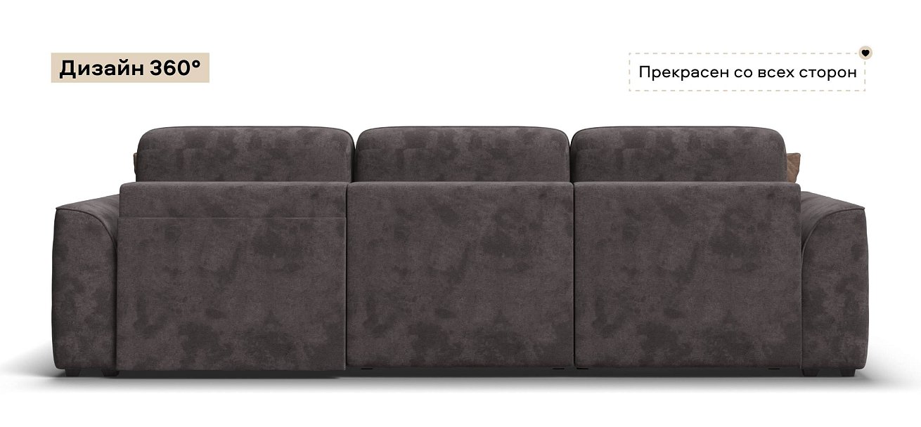 Угловой диван Кинг велюр Алькантара серый