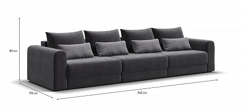 Модульный диван Ричмонд Модуль Макс Вельвет Корд графит 1