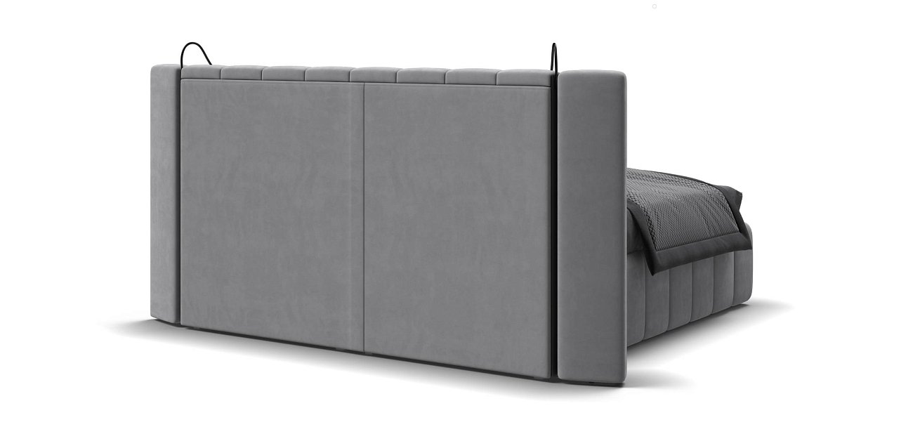 Босс ХО Кровать 180*200 велюр Монолит сталь