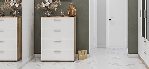 Комод Люкс Белый снег, Сонома 2