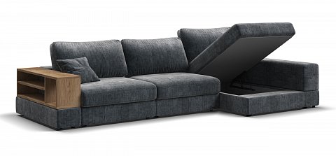 Угловой диван-кровать Босс Модуль ХЛ Шенилл Глосс карбон 3