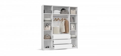 Идея 180 шкаф распашной 4Д+ящики Белый 3