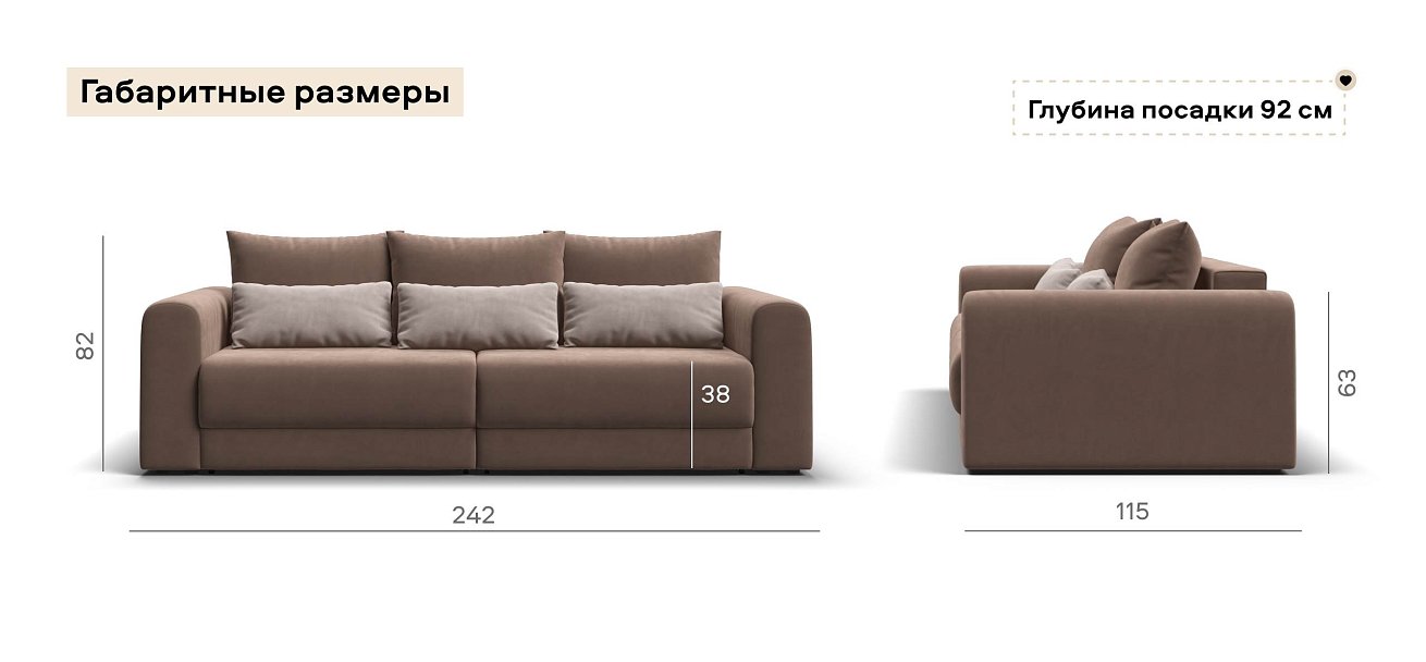 Модульный диван Ричмонд Модуль велюр Монолит мокко