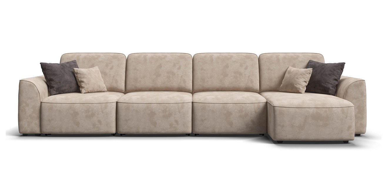 Угловой диван Кинг Модуль Макс велюр Алькантара пепел