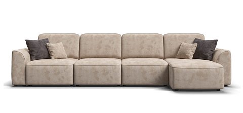 Угловой диван Кинг Модуль Макс велюр Алькантара пепел 1