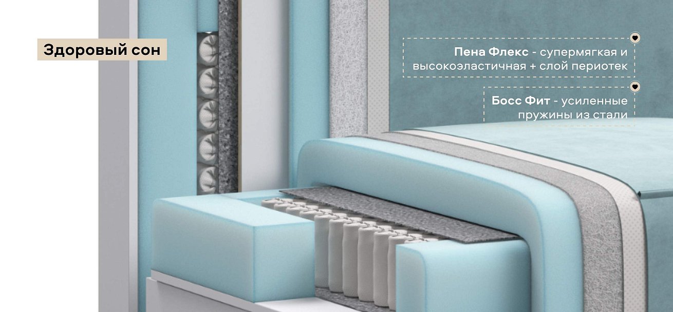 Диван Босс Софт Модуль велюр Монолит аква