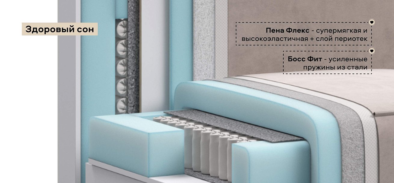 Босс Софт Модуль спальное место велюр Монолит латте