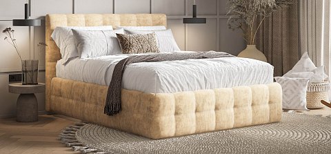 Босс Кровать+ПМ 160*200 велюр Роял шампань 2