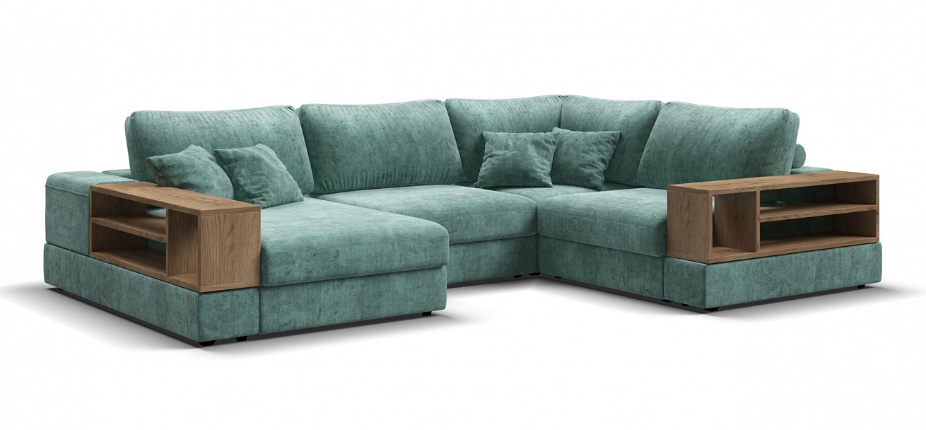 П-образный диван-кровать Босс Модуль Шенилл Глосс минт