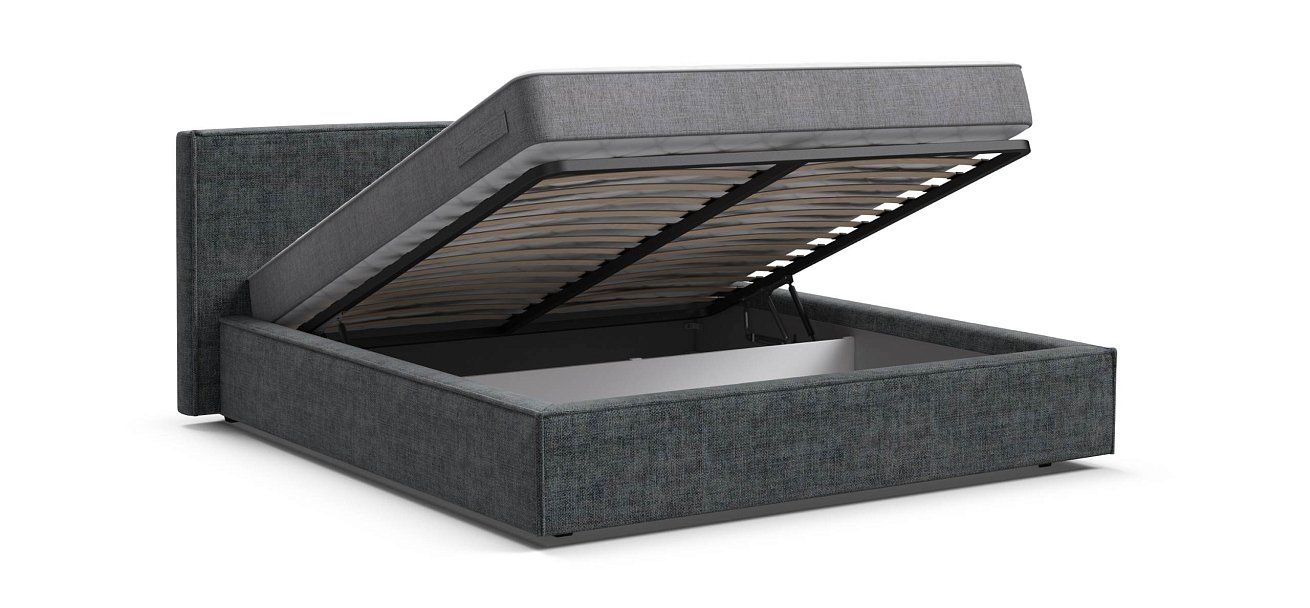 Норд Кровать+ПМ 160*200 Шенилл Смарт серый